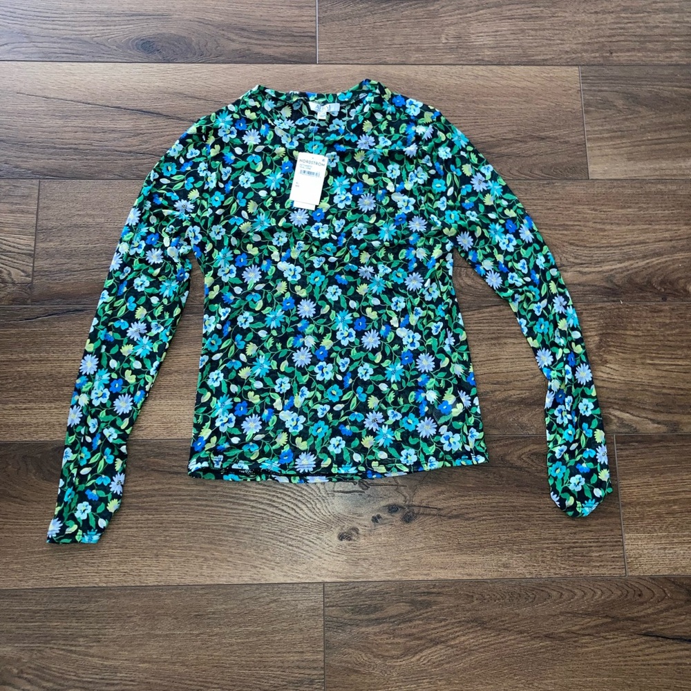 AFRM women’s green Floral Long-Sleeve Tee new size XL
